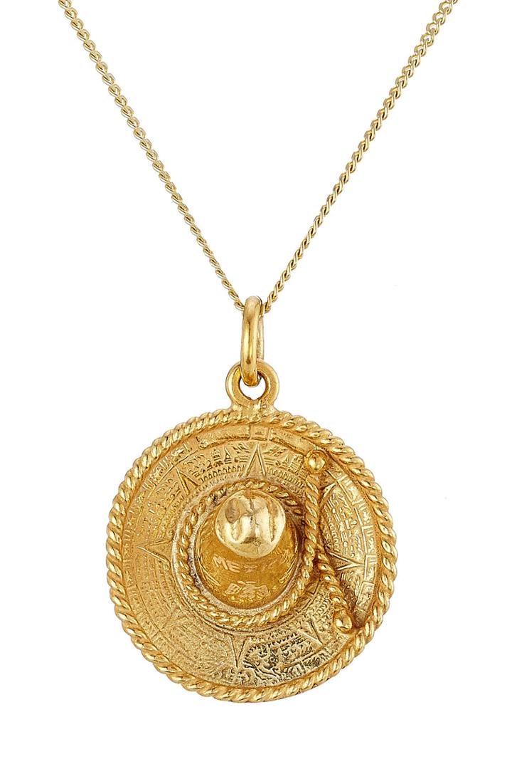 Hacienda Montaecristo Hacienda Montaecristo Sinaloa Gold Plated Sombrero Necklace