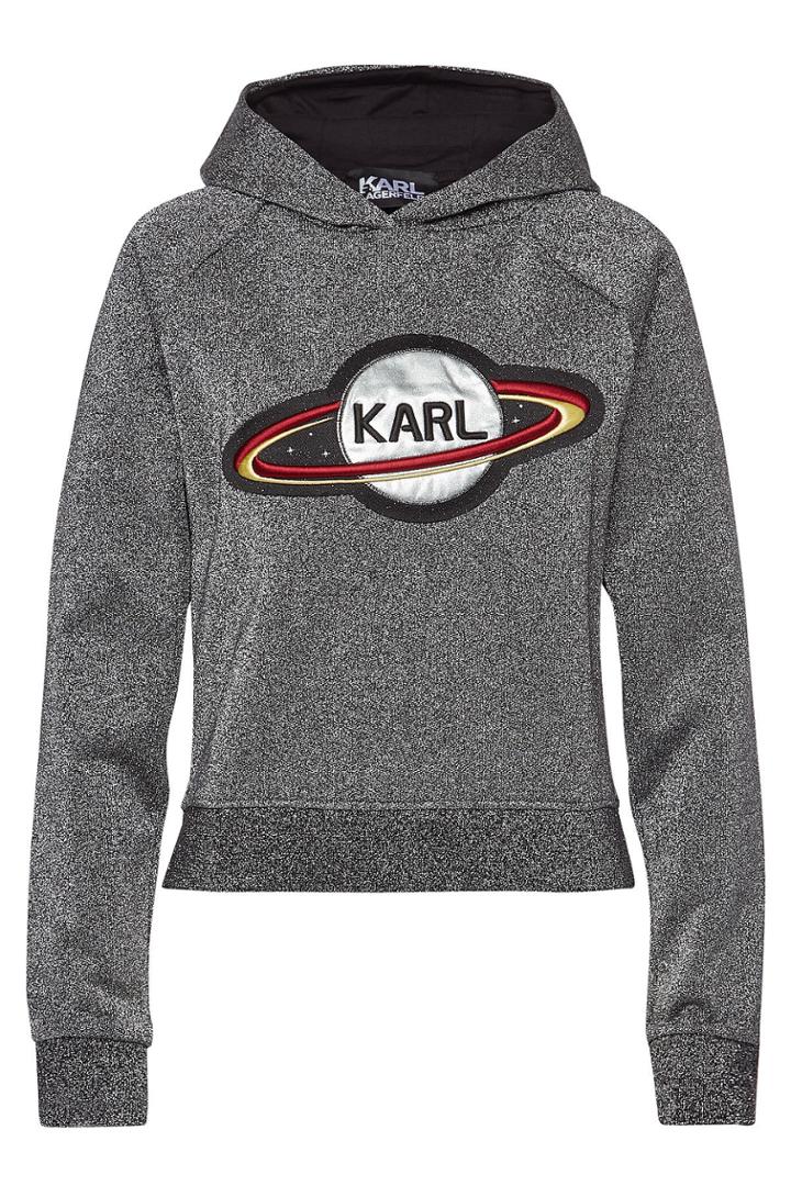 Karl Lagerfeld Karl Lagerfeld Space Karl Embellished Cotton Hoody