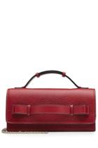 R.e.d. Valentino R.e.d. Valentino Leather Shoulder Bag With Chain - Red