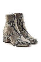 Robert Clergerie Robert Clergerie Snakeskin Printed Leather Ankle Boots
