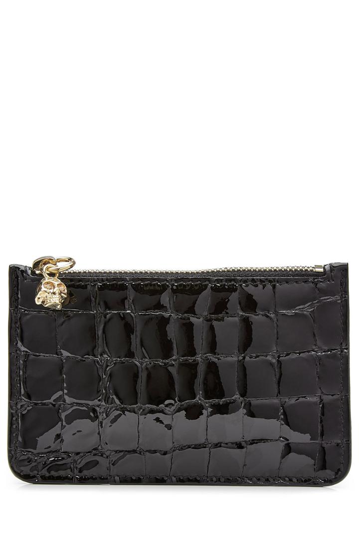 Alexander Mcqueen Alexander Mcqueen Embossed Leather Key Pouch