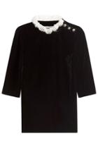 Philosophy Di Lorenzo Serafini Philosophy Di Lorenzo Serafini Velvet Top With Lace Collar - Black