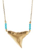 Aur Lie Bidermann Fine Jewelry Aur Lie Bidermann Fine Jewelry Shark 18kt Yellow Gold Necklace With Turquoise