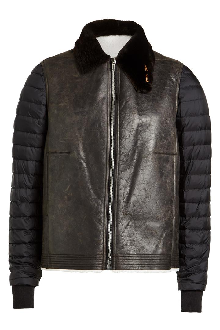 Rick Owens Rick Owens Shearling Jacket With Padded Sleeves