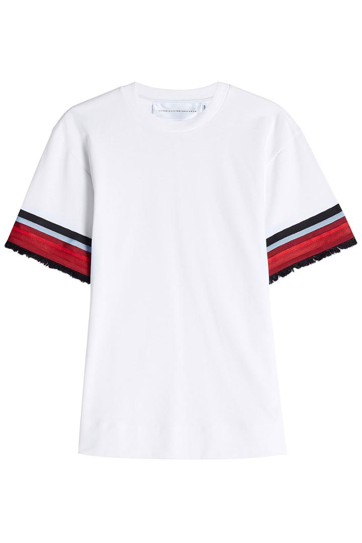 Victoria, Victoria Beckham Victoria, Victoria Beckham Cotton T-shirt With Ribbons