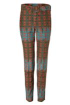 Sophie Theallet Sophie Theallet Olive/rust-multi Belted Arabesque Silk-cotton Pant - Green
