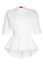 Hugo Hugo Stretch Cotton Shirt With Gathered Waist