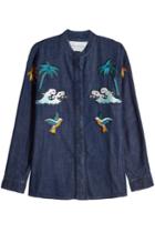 Victoria, Victoria Beckham Victoria, Victoria Beckham Embroidered Denim Shirt