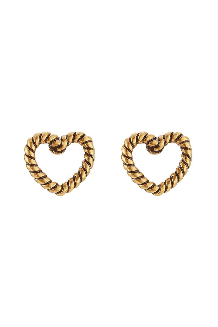 Marc Jacobs Marc Jacobs Rope Heart Stud Earrings - Gold