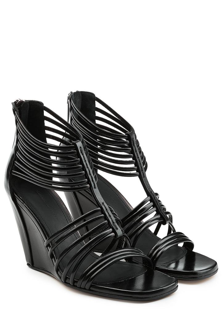 Rick Owens Rick Owens Leather Strappy Wedge Sandals