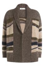 Closed Closed Wool-alpaca Stripe Panel Shawl Collar Cardigan - Multicolor