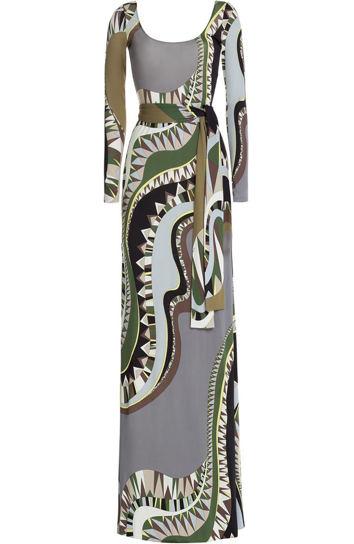 Emilio Pucci Printed Silk-jersey Maxi-dress