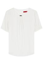 Hugo Hugo Pleated Front Silk Top