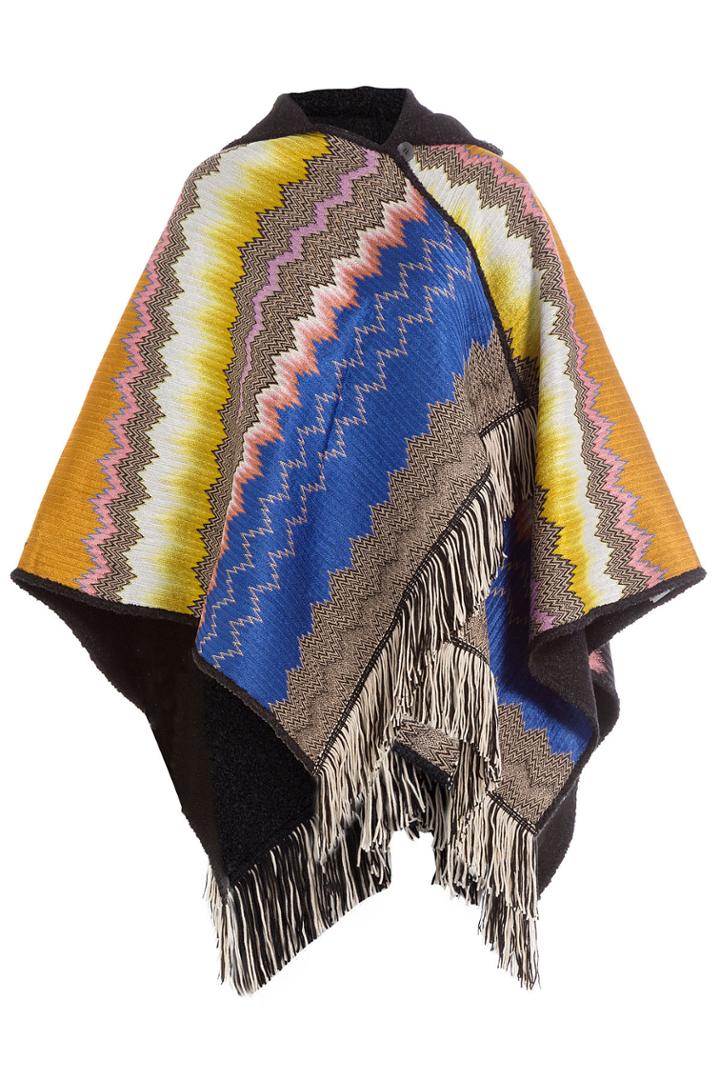 Missoni Missoni Chevron Knit Hooded Poncho