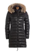 Parajumpers Parajumpers Demi Leather Down Jacket With Fur-trimmed Hood - Black