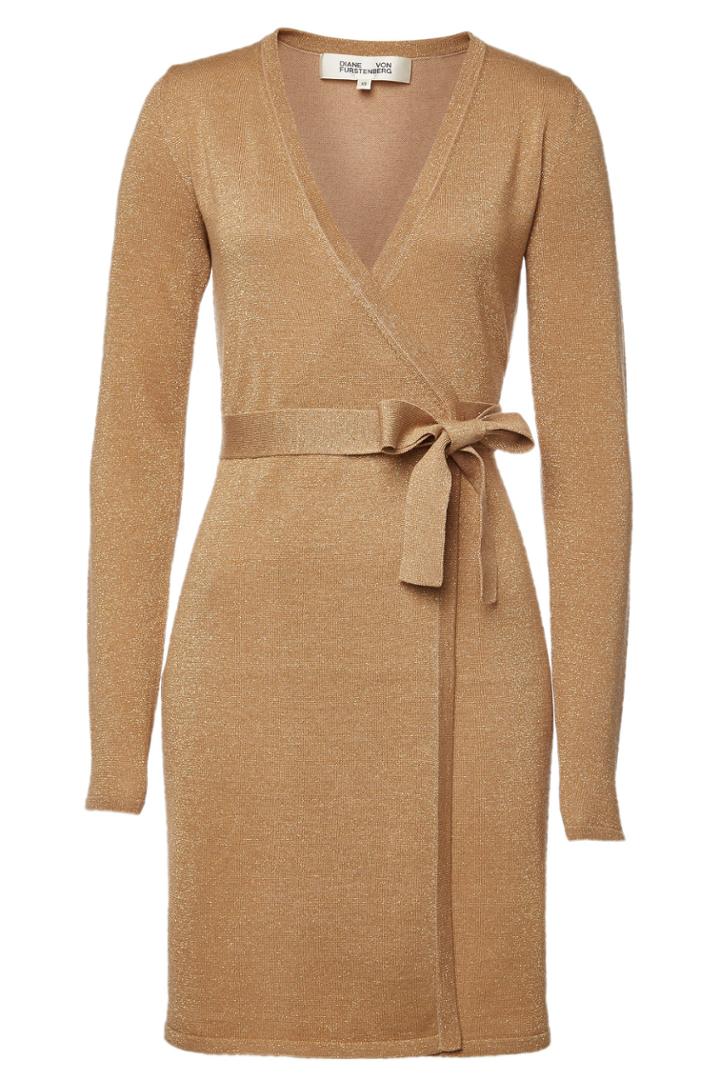 Diane Von Furstenberg Diane Von Furstenberg Wrap Dress With Merino Wool And Metallic Thread