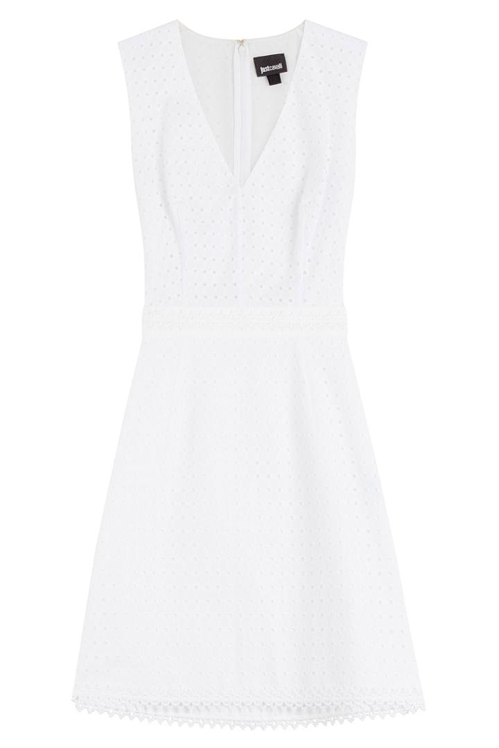 Just Cavalli Just Cavalli Cotton Dress With Embroidery - White