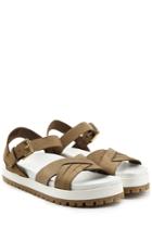 Lautre Chose Lautre Chose Leather Sandals With Thick Midsole - Green