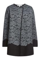 Diane Von Furstenberg Diane Von Furstenberg Merino Wool Jacket With Lace - Black