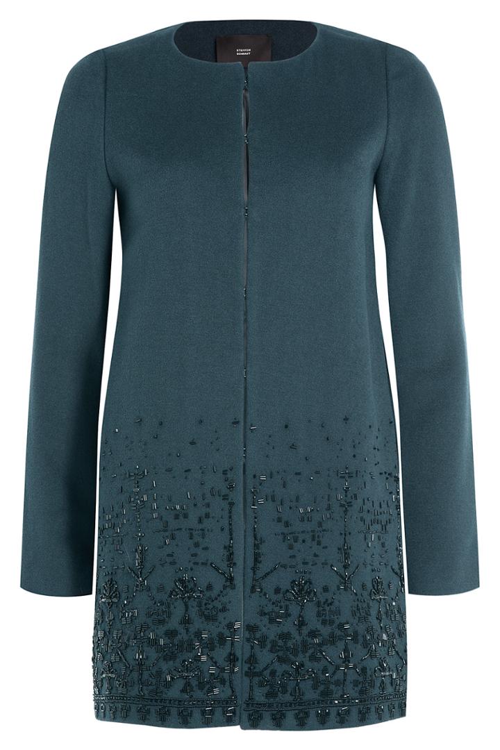 Steffen Schraut Steffen Schraut 5th Avenue Embellished Wool Coat - Green