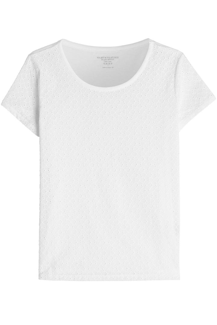 Majestic Majestic Cotton Eyelet T-shirt