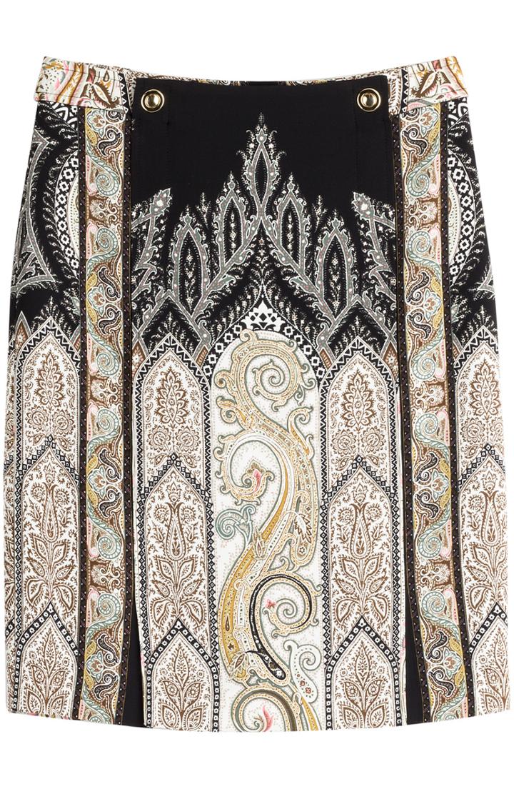 Etro Printed Crepe Pencil Skirt