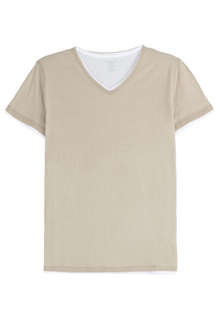 Majestic Majestic Layered Cotton T-shirt - Green