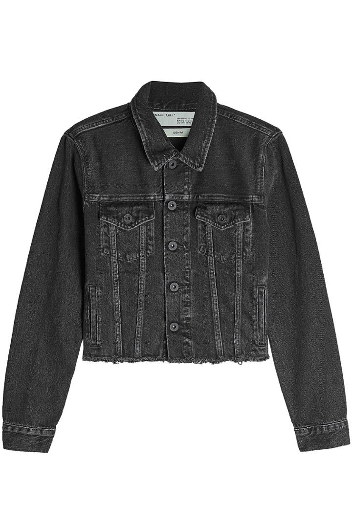 Off-white Off-white Fern Embroidered And Embellished Denim Jacket