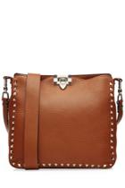 Valentino Valentino Rockstud Leather Shoulder Bag - Brown