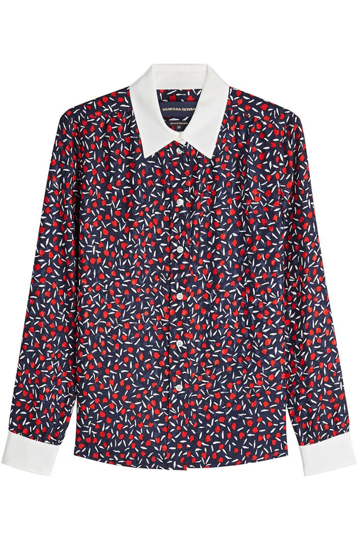 Vanessa Seward Vanessa Seward Tulip Print Silk Blouse