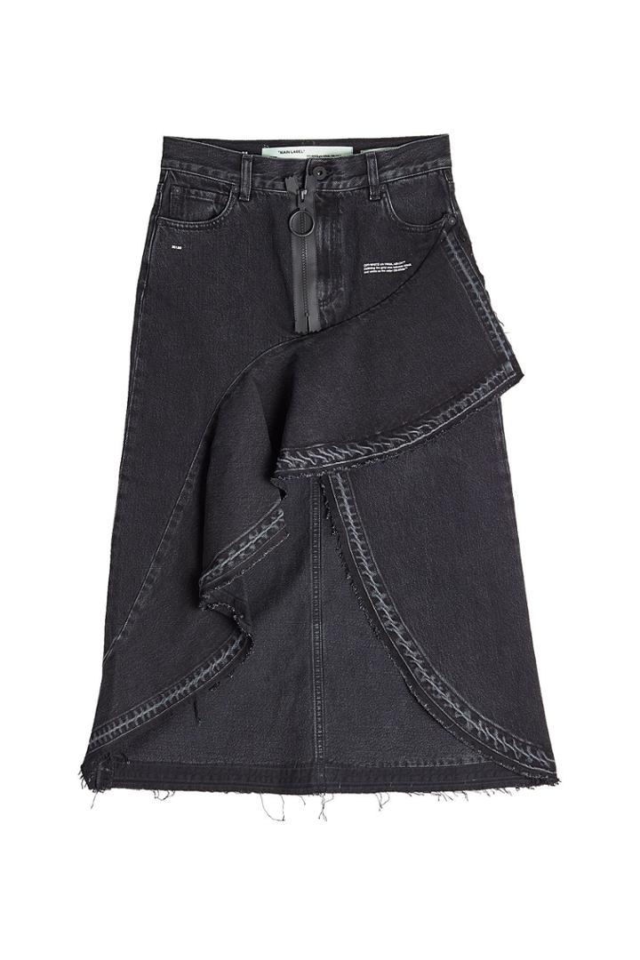 Off-white Off-white Ruffled Denim Skirt