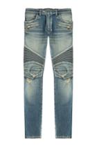 Balmain Balmain Distressed Skinny Biker Jeans - Blue