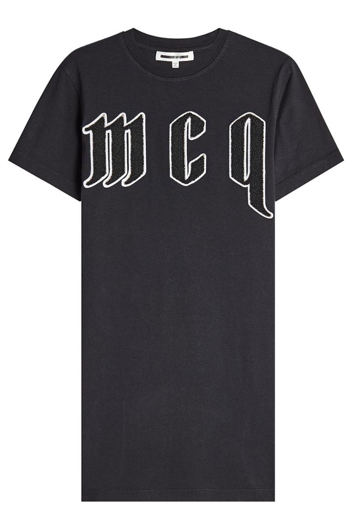Mcq Alexander Mcqueen Mcq Alexander Mcqueen Cotton T-shirt Dress With Appliqué - Black