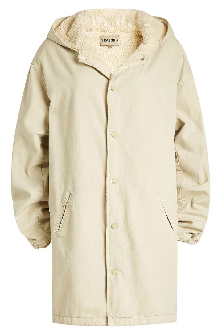 Yeezy Yeezy Hooded Cotton Jacket With Faux Shearling Lining
