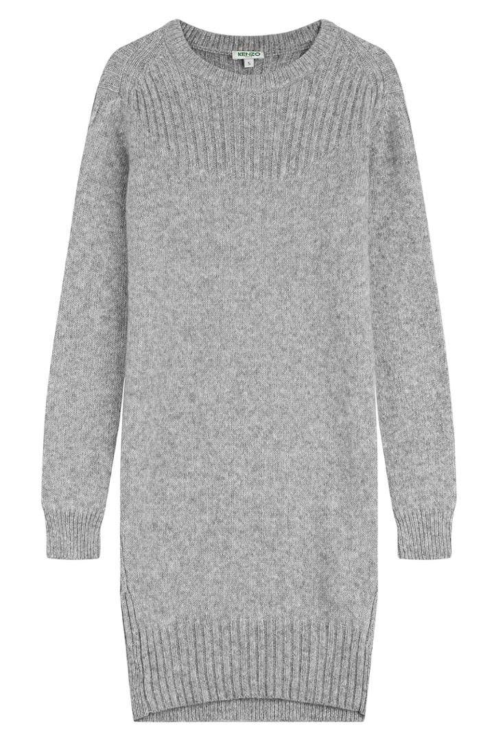 Kenzo Kenzo Sweater Dress With Alpaca And Wool - Grey