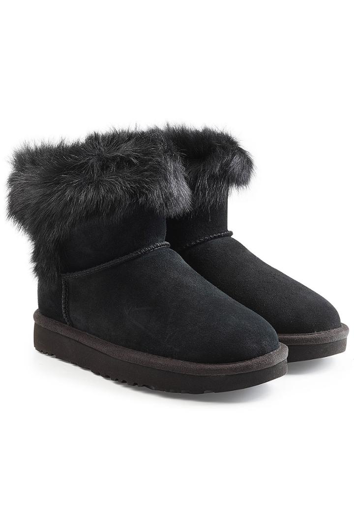 Ugg Australia Ugg Australia Suede Ankle Boots With Fur