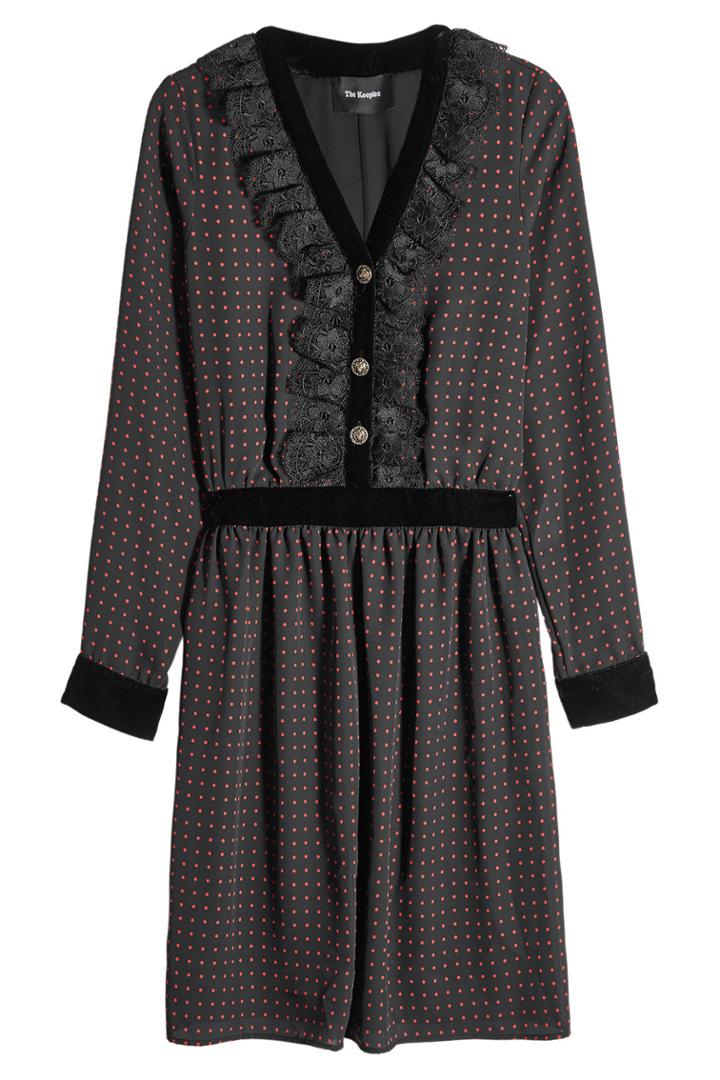 The Kooples The Kooples Dress With Lace And Velvet