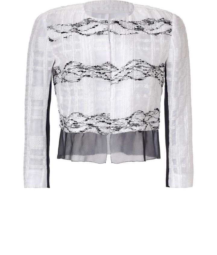 Prabal Gurung Window Pane Print Organza Bolero