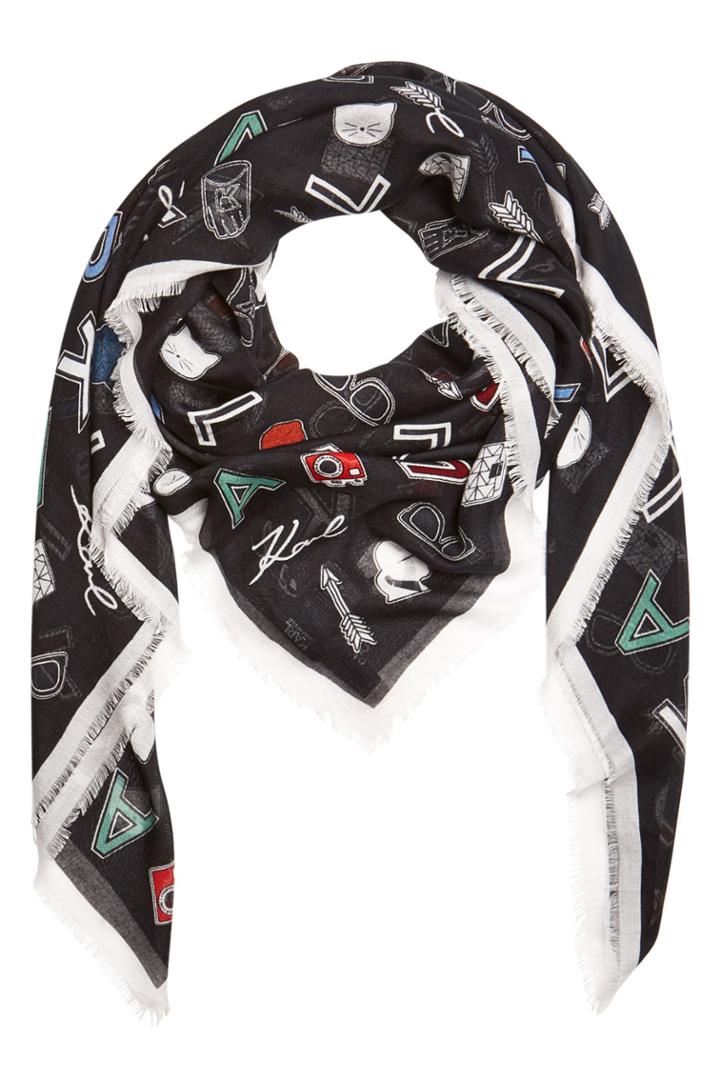 Karl Lagerfeld Karl Lagerfeld Printed Scarf With Cashmere