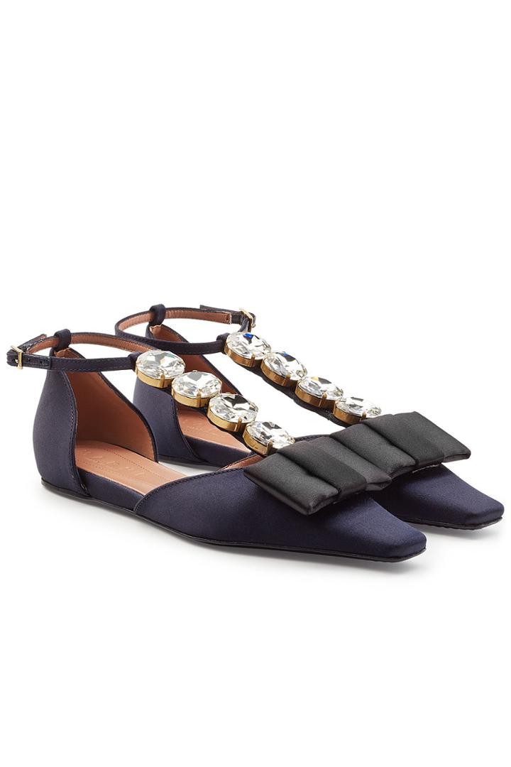 Marni Marni Embellished Satin Flats