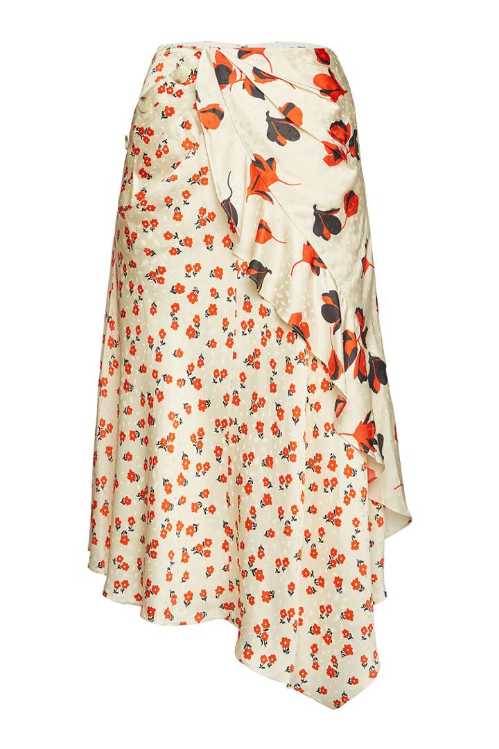 Self-portrait Self-portrait Printed Asymmetric Midi Skirt