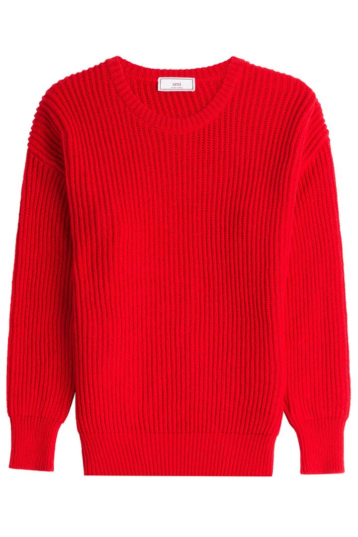 Ami Ami Cotton Ribbed Knit Pullover