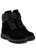 Moncler Moncler Patty Velvet Ankle Boots With Leather
