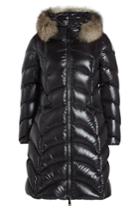 Moncler Moncler Quilted Down Coat With Fur-trimmed Hood