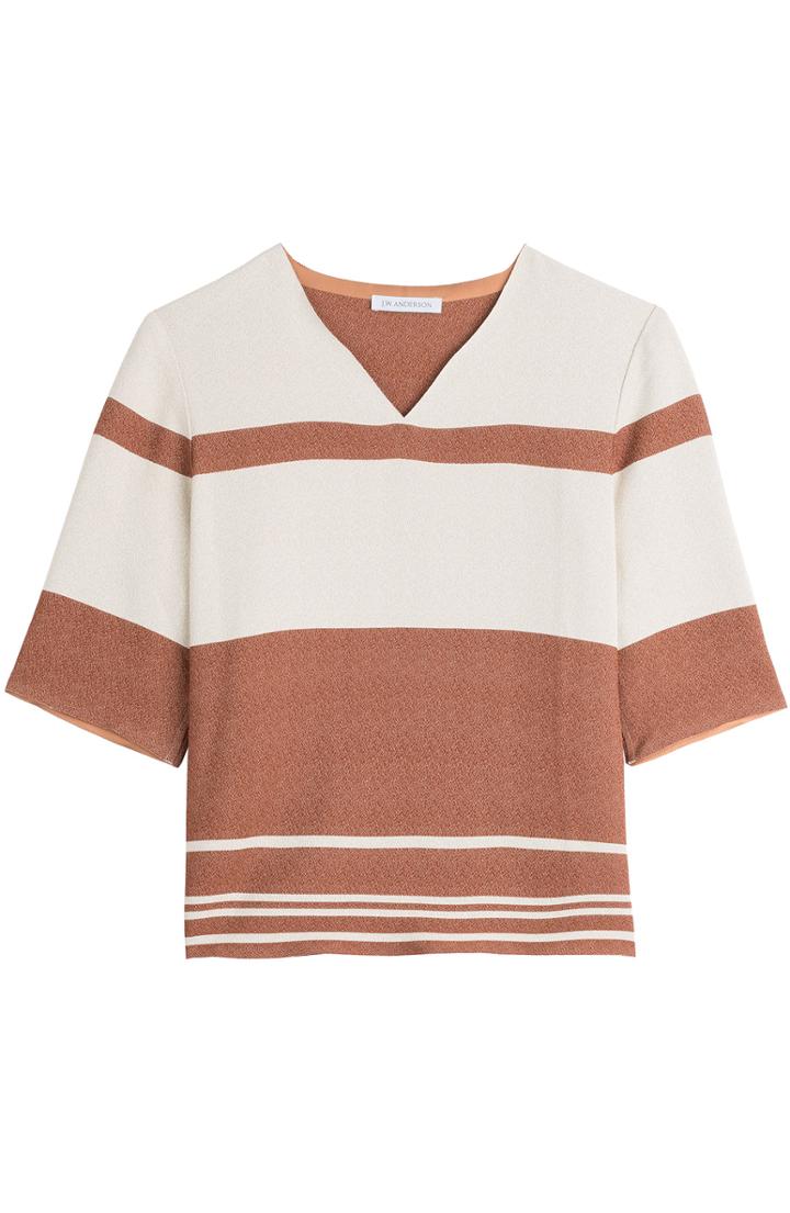 J.w. Anderson Striped Crepe Top