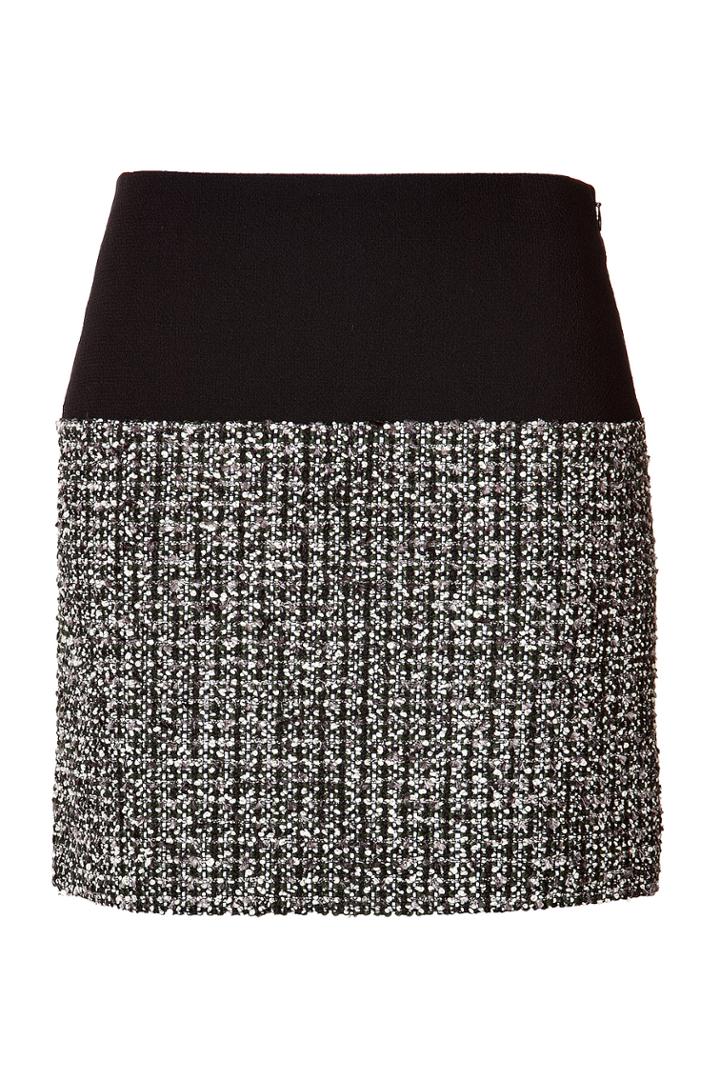 Bouchra Jarrar Bouchra Jarrar Wool-cotton Skirt With Tweed Panel - Multicolor