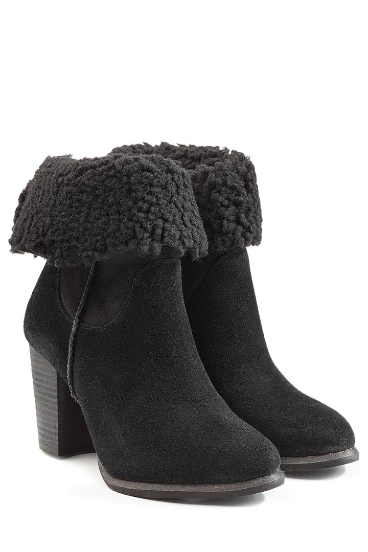 Ugg Australia Ugg Australia Charlee Suede Ankle Boots With Sheepskin - Black