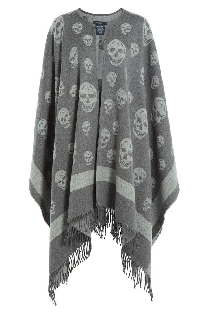 Alexander Mcqueen Alexander Mcqueen Printed Wool Cape