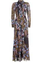 Etro Etro Printed Silk Chiffon Dress With Lace