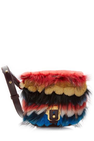 Paula Cademartori Paula Cademartori Leather Shoulder Bag With Fur - Multicolored